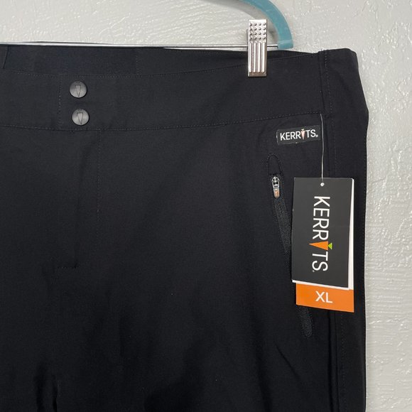 Kerrits Women XL Black Cascade Waterproof Pants Pockets Full Leg Zip Equestrian - Picture 5 of 10